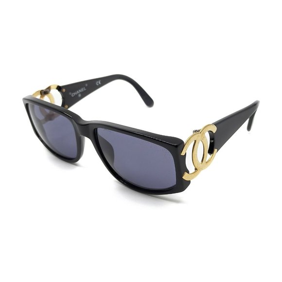 CHANEL Sunglasses with Black Frames and Gold Accents - Picture 1 of 9
